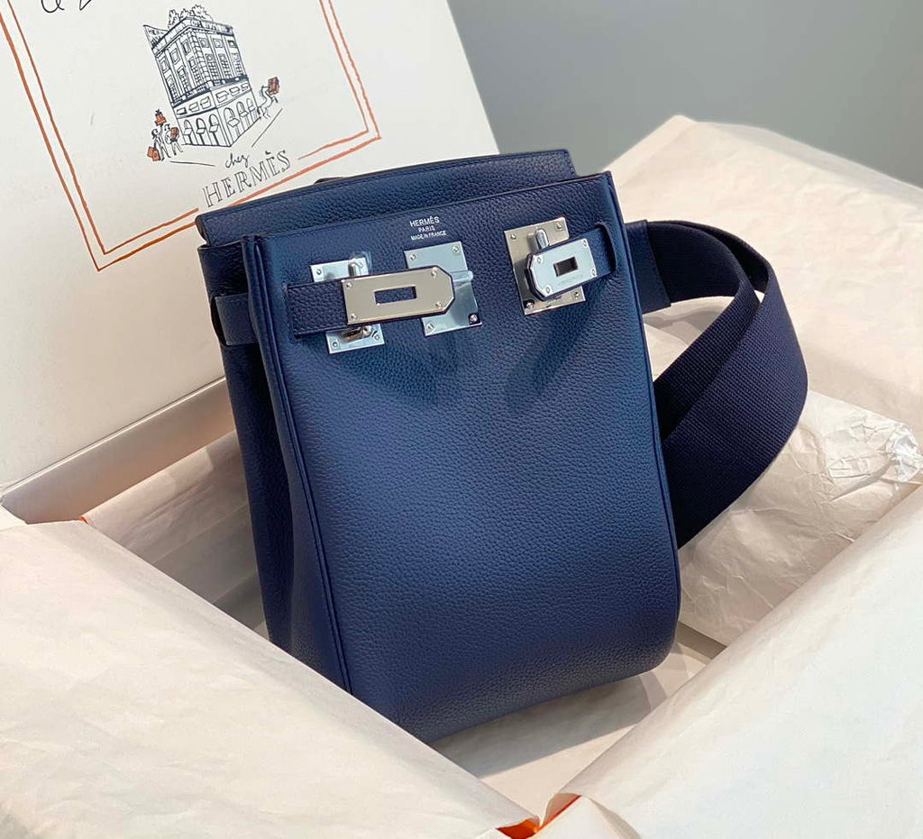 Hermes H083591CK89 Hac a Dos GM backpack Navy blue