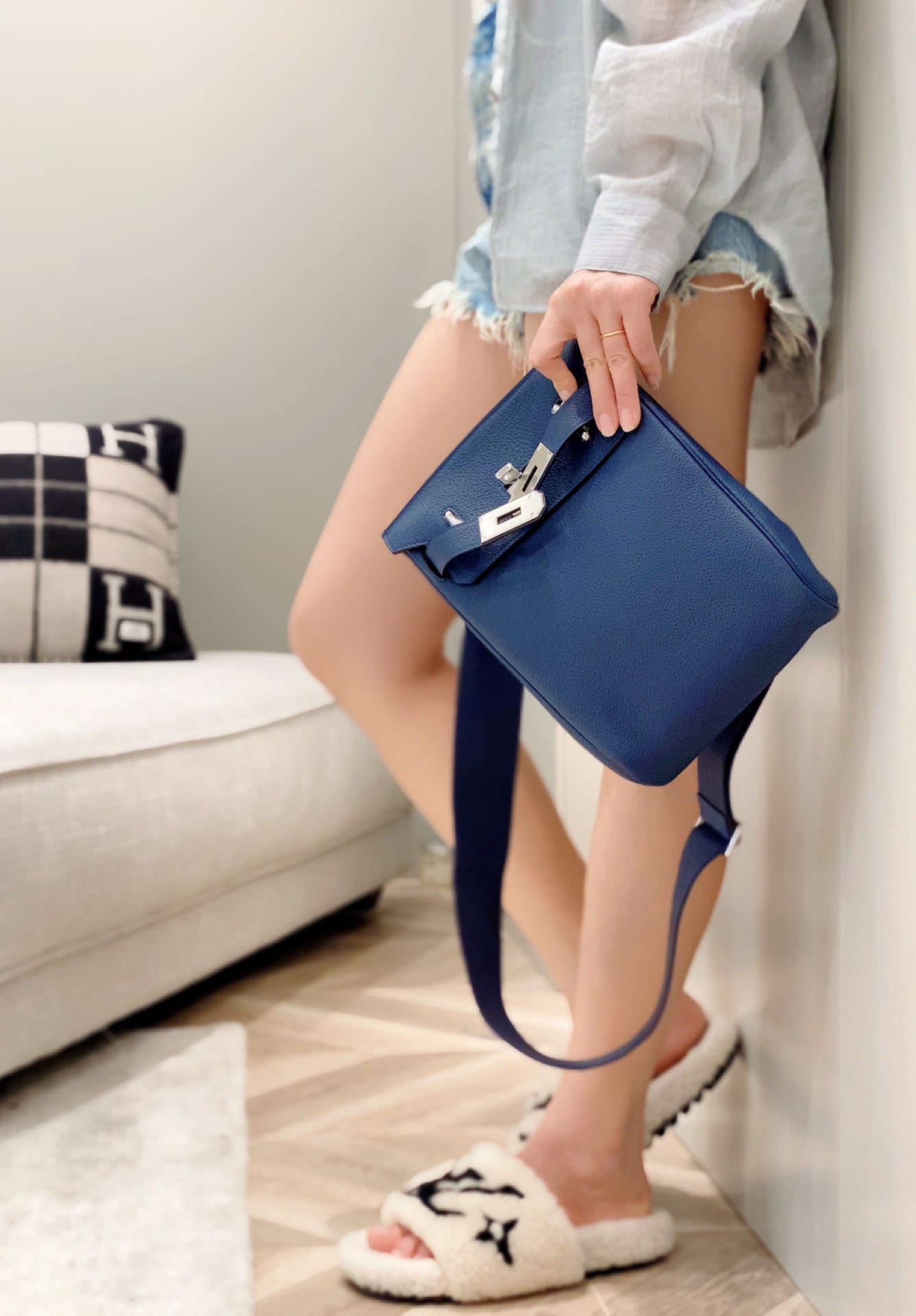 Hermes H083591CK89 Hac a Dos GM backpack Navy blue