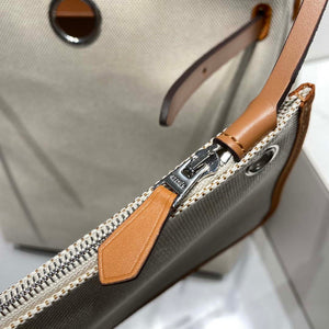 Hermes H084076CKAD A Dos Zip Retourne Herbag Backpack Toile Vache Hunter Ebene H60065 - Default Title - View 5