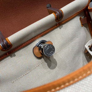 Hermes H084076CKAD A Dos Zip Retourne Herbag Backpack Toile Vache Hunter Ebene H60065 - Default Title - View 8