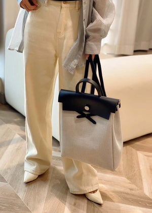 Hermes H084076CKAD A Dos Zip Retourne Herbag Backpack Toile Vache Hunter Ebene H60066 - Default Title - View 13