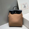 Hermes H084076CKAD A Dos Zip Retourne Herbag Backpack Toile Vache Hunter Ebene H60067 - Default Title - View 1
