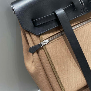 Hermes H084076CKAD A Dos Zip Retourne Herbag Backpack Toile Vache Hunter Ebene H60067 - Default Title - View 7