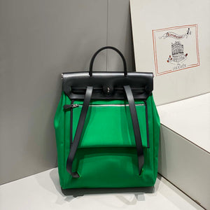 Hermes H084076CKAD A Dos Zip Retourne Herbag Backpack Toile Vache Hunter Ebene H60069 - Default Title - View 2