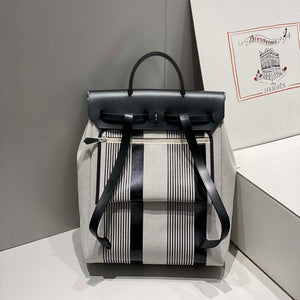 Hermes H084076CKAD A Dos Zip Retourne Herbag Backpack Toile Vache Hunter Ebene H60070 - Default Title - View 2