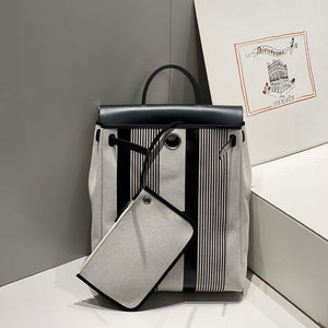 Hermes H084076CKAD A Dos Zip Retourne Herbag Backpack Toile Vache Hunter Ebene H60070 - Default Title - View 4