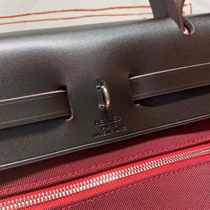 Hermes H084076CKAD Herbag Zip 31 Bag in Black Hunter Leather and Canvas H60056 - Default Title - View 5