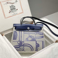 Hermes H084076CKAD Herbag Zip 31 Bag in Blue Hunter Leather and Canvas H60063 - Default Title - View 1