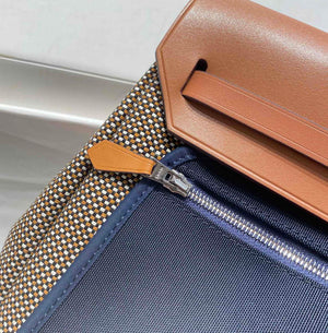 Hermes H084076CKAD Herbag Zip 31 Bag in Brown Hunter Leather and Canvas H60055 - Default Title - View 7