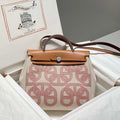 Hermes H084076CKAD Herbag Zip 31 Bag in Brown Hunter Leather and Canvas H60060 - Default Title - View 1