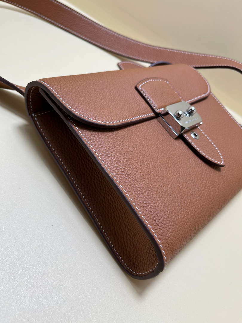 Hermes H084109CK18 SAC A Depeches Messager Shoulder Togo 21 bags Brown
