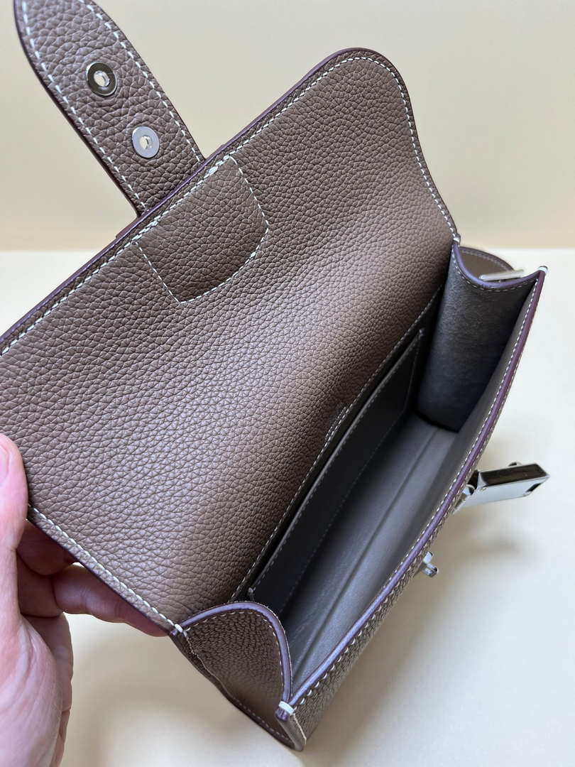 Hermes H084109CK18 SAC A Depeches Messager Shoulder Togo 21 bags Gray brown