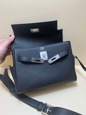 Hermes H084109CK25 Kelly Messager Shoulder Togo 25 bags Black Silver - Default Title - View 7