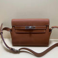 Hermes H084109CK25 Kelly Messager Shoulder Togo 25 bags Brown Silver - Default Title - View 1