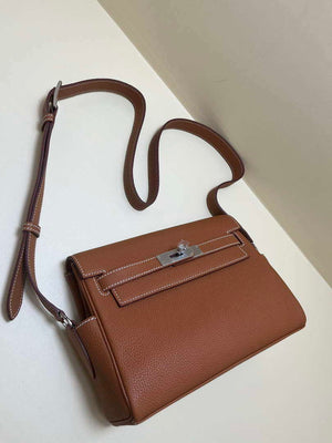 Hermes H084109CK25 Kelly Messager Shoulder Togo 25 bags Brown Silver - Default Title - View 5