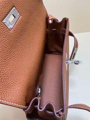 Hermes H084109CK25 Kelly Messager Shoulder Togo 25 bags Brown Silver - Default Title - View 8
