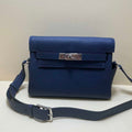 Hermes H084109CK25 Kelly Messager Shoulder Togo 25 bags Navy Silver - Default Title - View 1