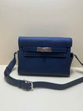 Hermes H084109CK25 Kelly Messager Shoulder Togo 25 bags Navy Silver