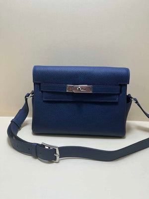 Hermes H084109CK25 Kelly Messager Shoulder Togo 25 bags Navy Silver - Default Title - View 1