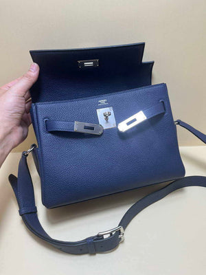 Hermes H084109CK25 Kelly Messager Shoulder Togo 25 bags Navy Silver - Default Title - View 8