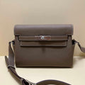 Hermes H084109CK25 Kelly Messager Shoulder Togo 25 bags Elephant Gray Silver - Default Title - View 1