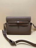 Hermes H084109CK25 Kelly Messager Shoulder Togo 25 bags Elephant Gray Silver