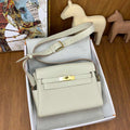 Hermes H084109CK25 Kelly Messager Shoulder Togo 25 bags White Gold