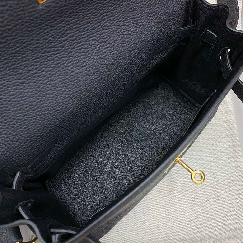 Hermes H084109CK25 Kelly Messager Shoulder Togo 25 bags Black Gold