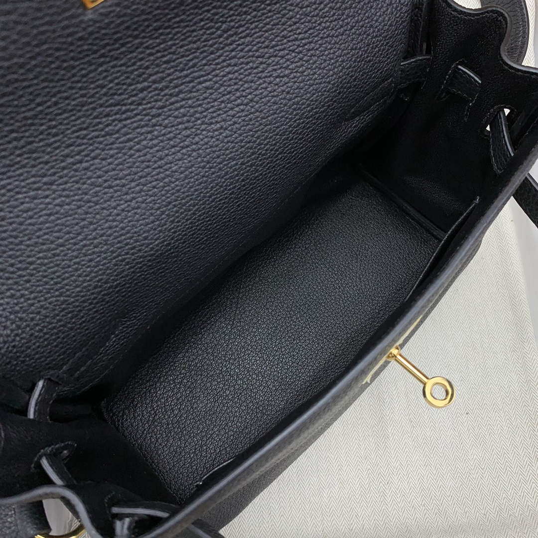 Hermes H084109CK25 Kelly Messager Shoulder Togo 25 bags Black Gold