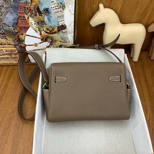 Hermes H084109CK25 Kelly Messager Shoulder Togo 25 bags Elephant Gray Gold - Default Title - View 2