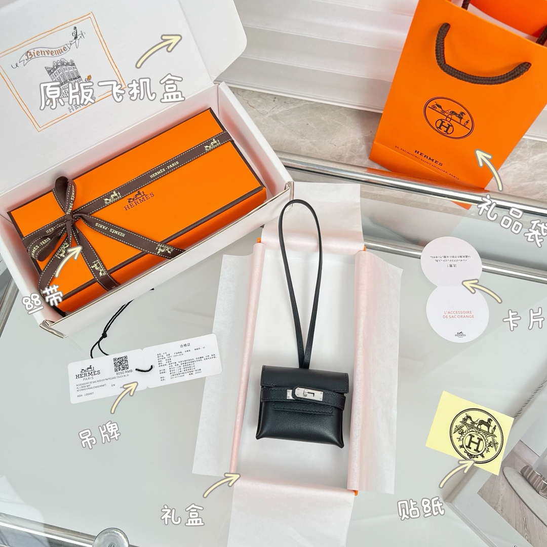 Hermes H084665CK0U Kellyfestival charm Kelly bag charm in Swift calfskin H88908