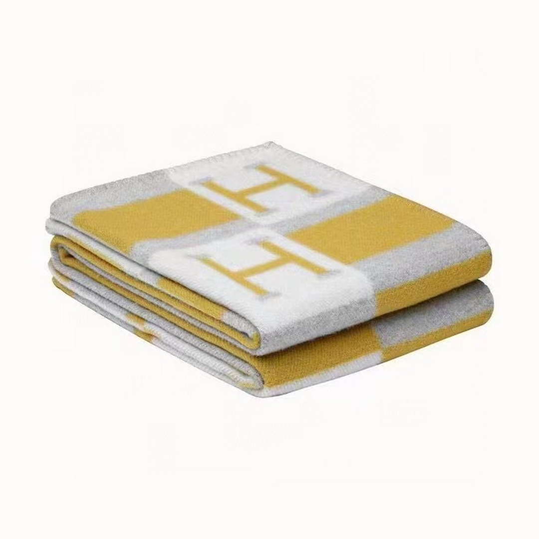 Hermes H102668 Avalon Rocabar Cashmere Blanket 299237 - Default Title - View 1