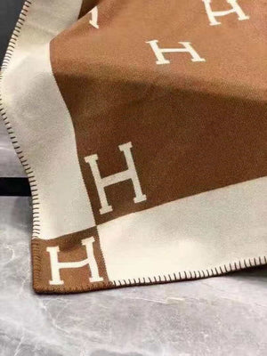 Hermes H102668 Avalon Rocabar Cashmere Blanket 299234 Beige and Brown - Default Title - View 8