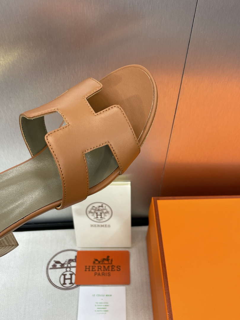 Hermes H141146Zv5K360 Women Oasis sandal smooth Calfskin H33685