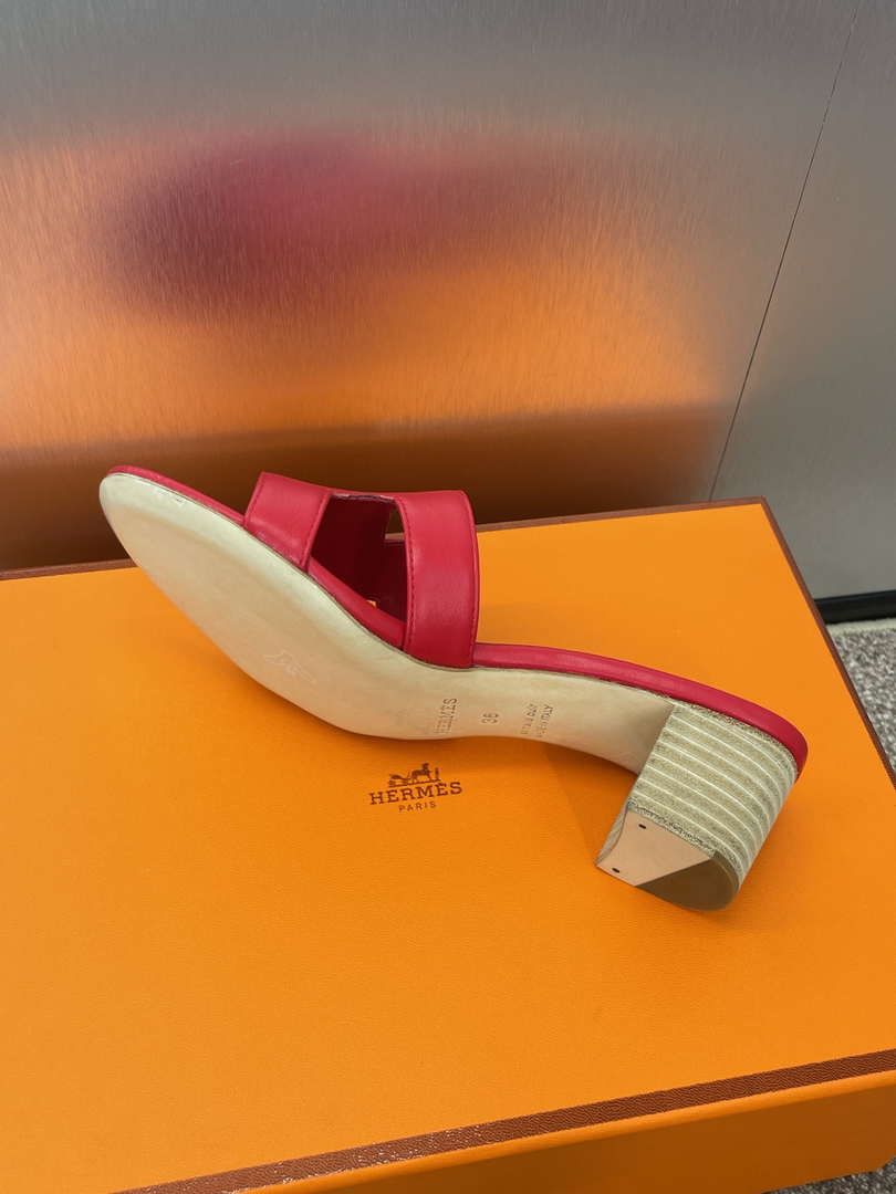 Hermes H141146Zv5K360 Women Oasis sandal smooth Calfskin H33689