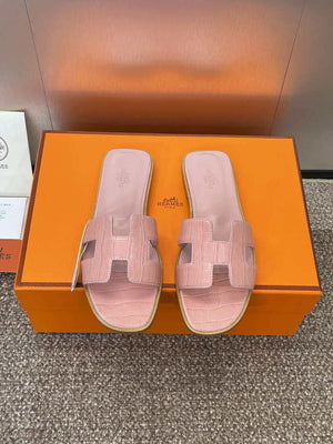Hermes H202230Zv5K360 Women Crocodile calfskin Oran Sandal H33649 - Euro 34=US 3 - View 1