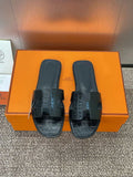 Hermes H202230Zv5K360 Women Crocodile calfskin Oran Sandal H33651