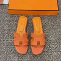 Hermes H202272ZvX3360 Women Lizard-patterned calfskin Oran Sandal H33655 - Euro 34=US 3 - View 1