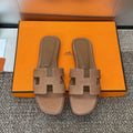 Hermes H202272ZvX3360 Women Lizard-patterned calfskin Oran Sandal H33656 - Euro 34=US 3 - View 1