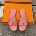 Hermes H202272ZvX3360 Women Lizard-patterned calfskin Oran Sandal H33657 - Euro 34=US 3 - View 1