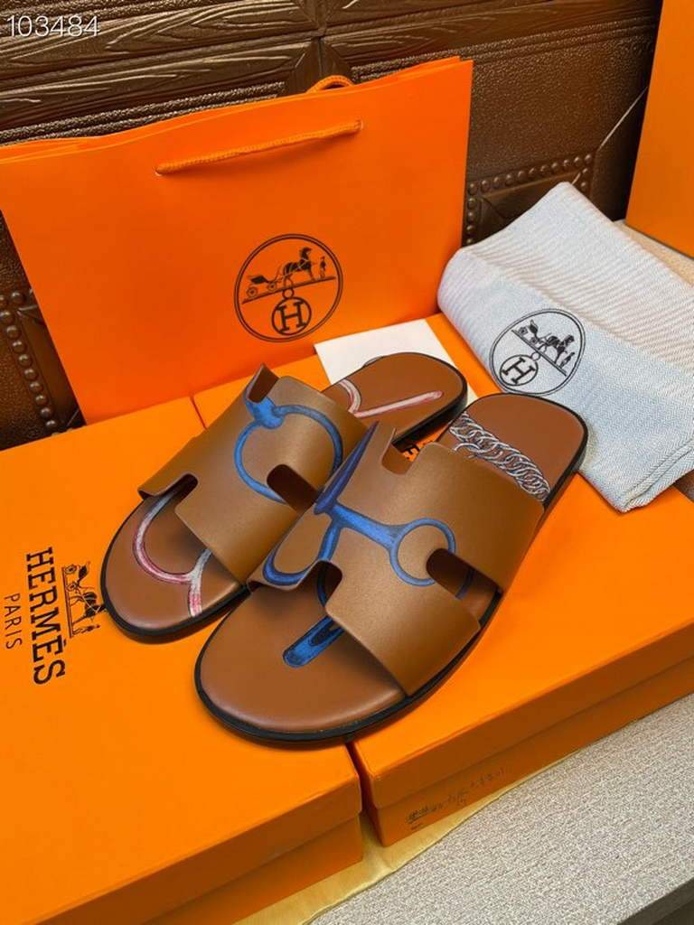 Hermes H211860 Men's Slippers Wholesale Hermes Izmir Sandals H290024