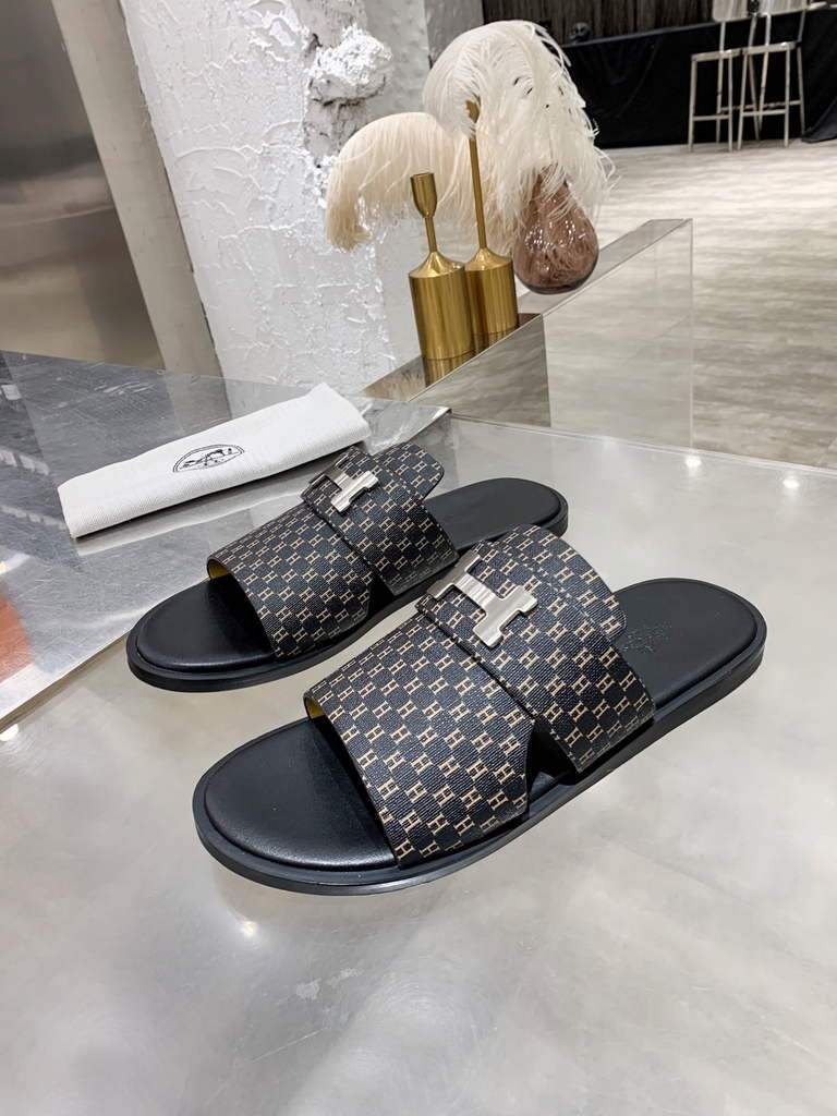 Hermes H211860 Men's Slippers Wholesale Hermes Izmir Sandals H290035