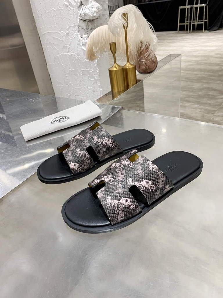 Hermes H211860 Men's Slippers Wholesale Hermes Izmir Sandals H290040