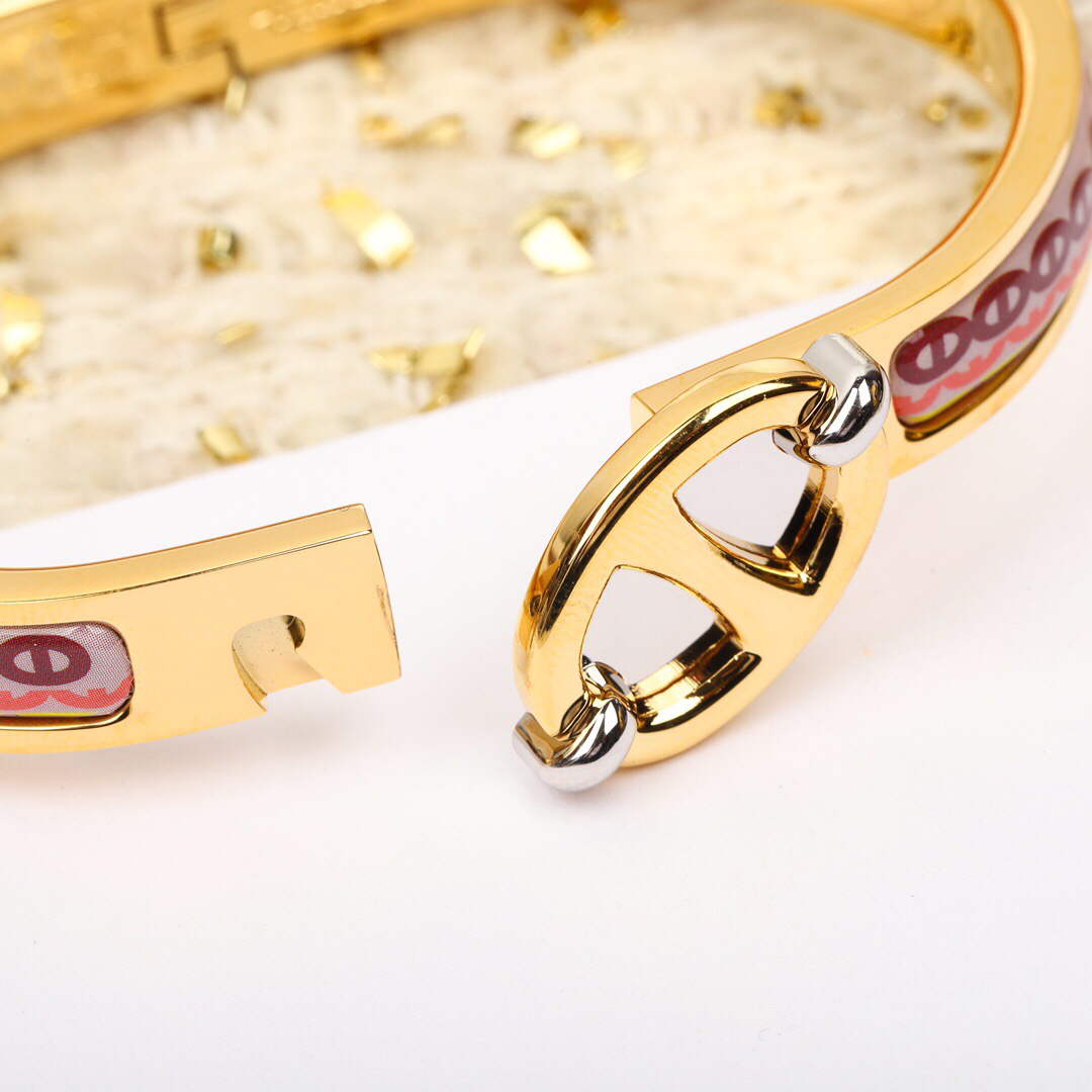 Hermes H214444B Collier de Chien Bracelet Gold