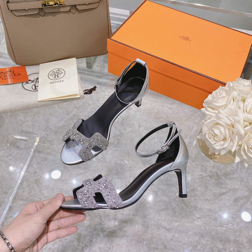 Hermes H221160 Cocktail Sandal Hermes Elbe Pumps Shoes Heel High 70mm h70047 - 35 - View 1