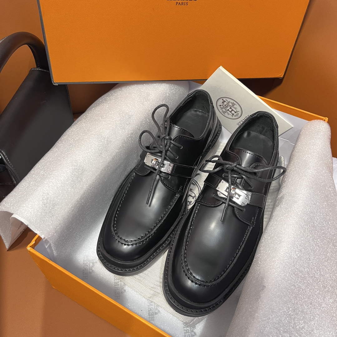 Hermes H222072Z Women's Shoes Hitch Loafer H66291