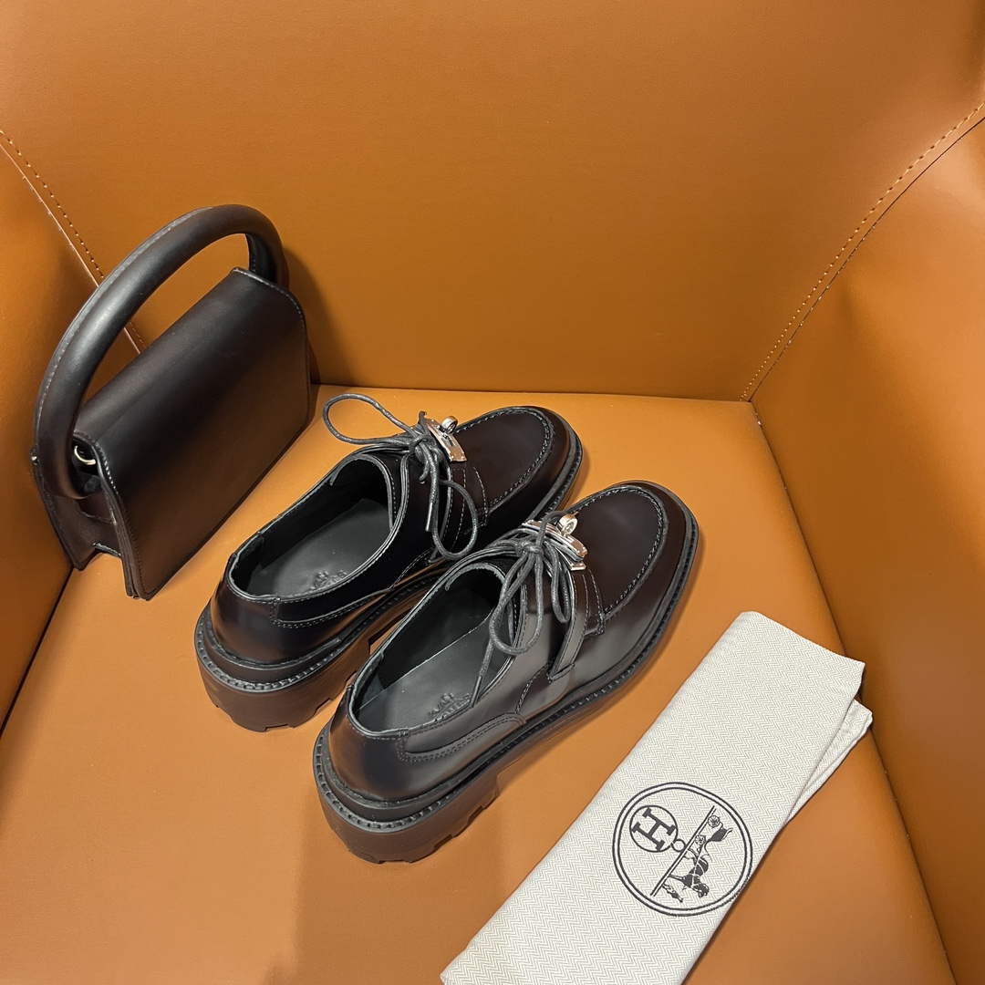Hermes H222072Z Women's Shoes Hitch Loafer H66291
