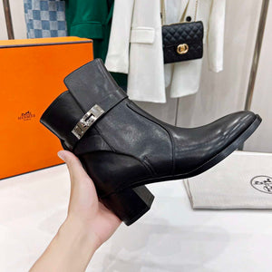 Hermes H222091Z 02355 Frenchie 50 ankle boot Black - 35 - View 5