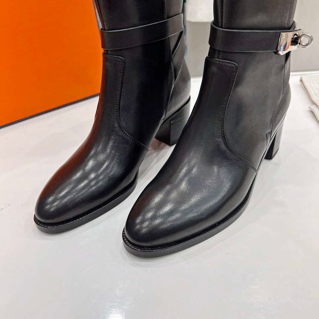 Hermes H222091Z 02355 Frenchie 50 ankle boot Black
