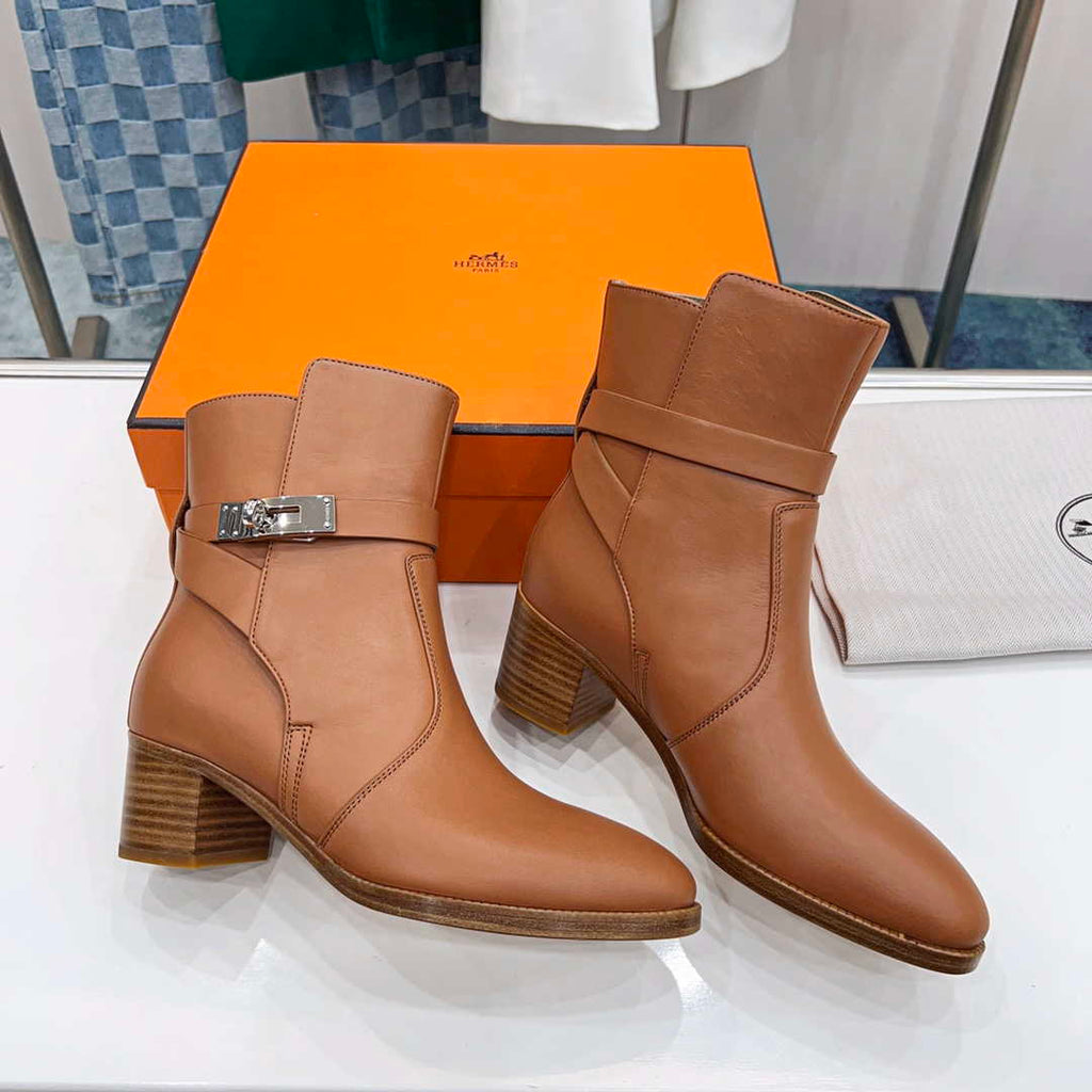 Hermes H222092Z A3360 Frenchie 50 ankle boot Brown